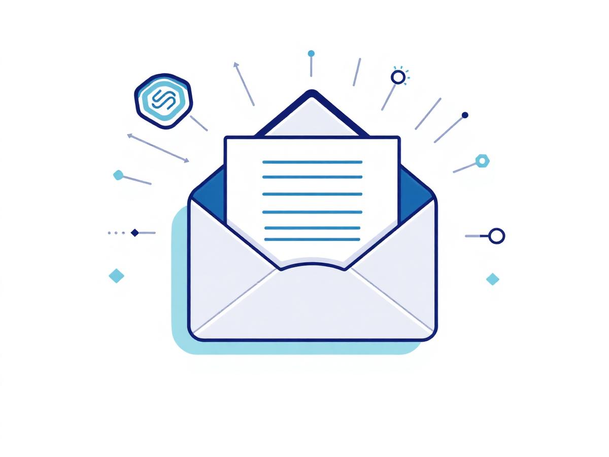 Illustration of business technology updates delivered by email